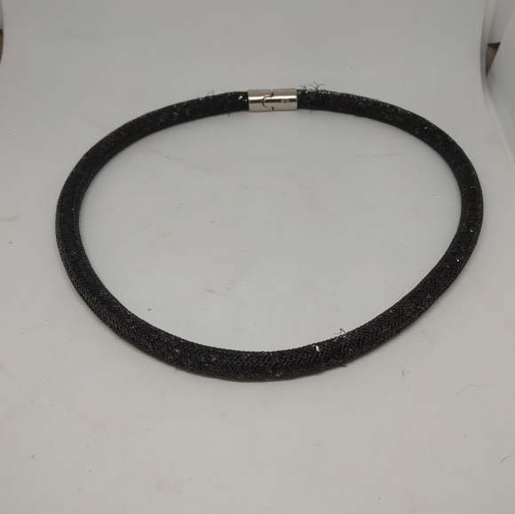 Black Stardust crystal mesh Swarovski Choker Or Wrap Bracelet 16” Magnetic Clasp - Picture 2 of 9